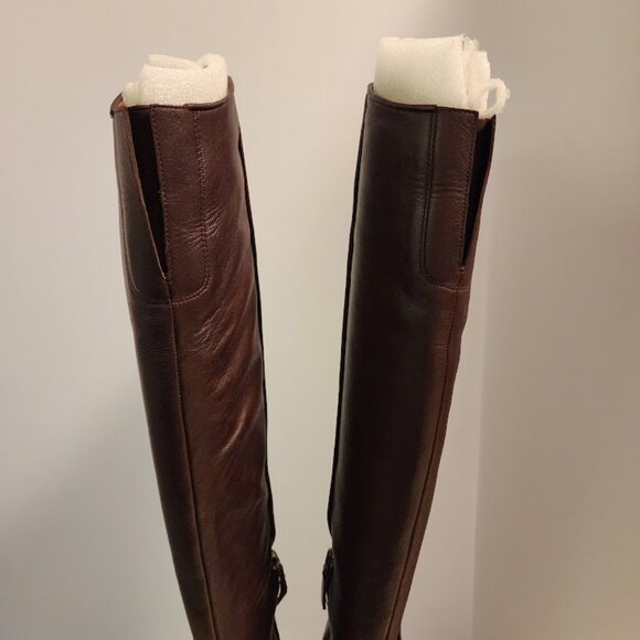 Franco Sarto Over-the-Knee Burgundy Leather Heeled Leather Boots - Picture 9 of 9